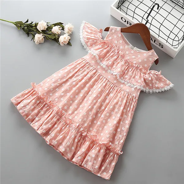 4 10 years High quality girl dress 2019 new summer fashion lace Dot ...