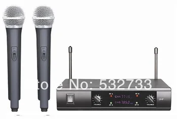 

UHF dual microphone wireless professional_wireless karaoke microphone system