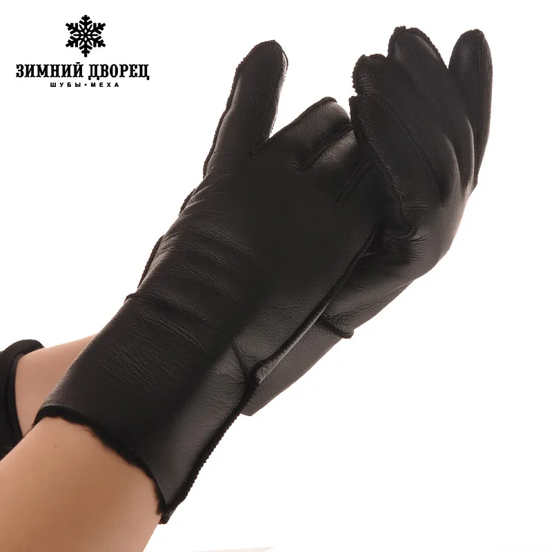 

Leather gloves women's sheepskin fur Warm winter 2016 gloves manual brand fashion mittens women's winter mittens women gloves