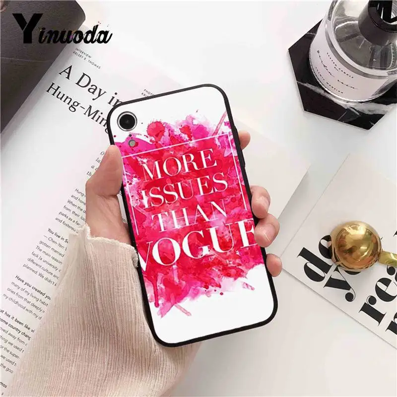Yinuoda бренд больше проблем, чем Vogue роскошный PhoneCase для iPhone X XS MAX 6 6s 7 7plus 8 8Plus 5 5S SE XR 11 11pro 11promax - Цвет: A16