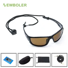 Newboler polarizado óculos de sol de pesca marrom amarelo lentes noite versão masculino esporte ao ar livre condução ciclismo eyewear uv400