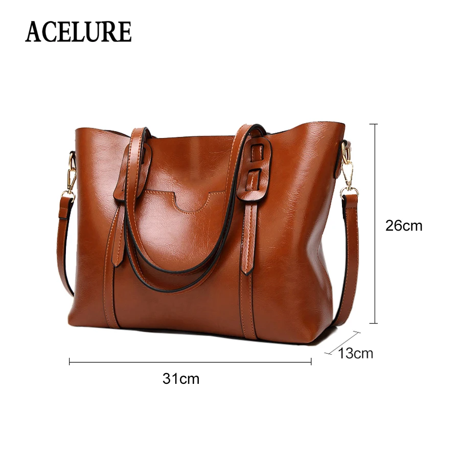 ACELURE خمر حقيبة الكتف للسيدات من جلد بلوتونيوم الإناث كبيرة حقيبة يد سيدات الأعمال رسول Crossbody حقيبة للنساء bolsas