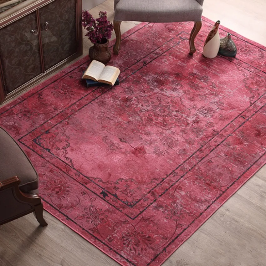 

Retro style Princess pink bedside carpet big size living room coffee table carpet, tatami mat , decoration floor rug