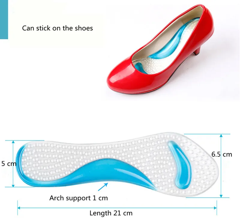 Гелевые массажные поддерживающие стельки 3/4 Стельки ортопедические плоскостопие предотвращают ножной кокон болезненные женские туфли на высоком каблуке с силиконовыми вставками