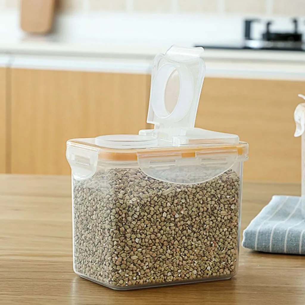 

Plastic Sealing Food Storage Box Cans Container Refrigerator Preservation Kitchen Grain Sugar Nuts Storage Bin Storage
