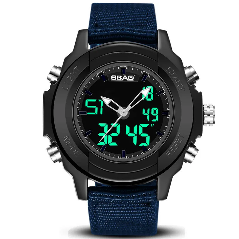 

Men Sports Outdoor Watch New Double Display Male Digital Wristwatch Week Calendar Waterproof Backlight Quartz Watches