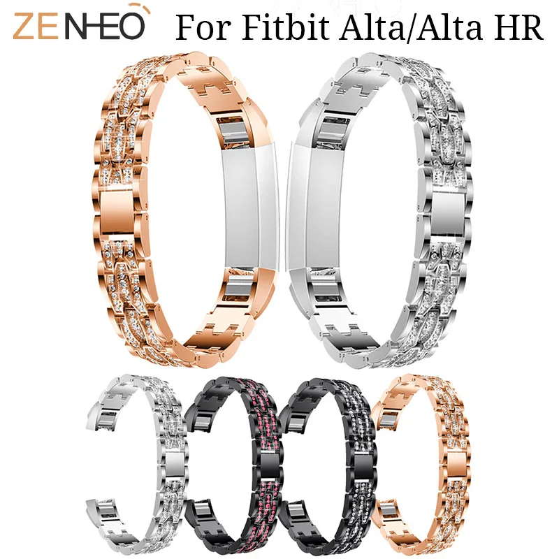 

Luxury Stainless Steel watch strap for Fitbit Alta/Alta HR Wristband Replace Rhinestone Bracelet For Fitbit Alta HR Watchband