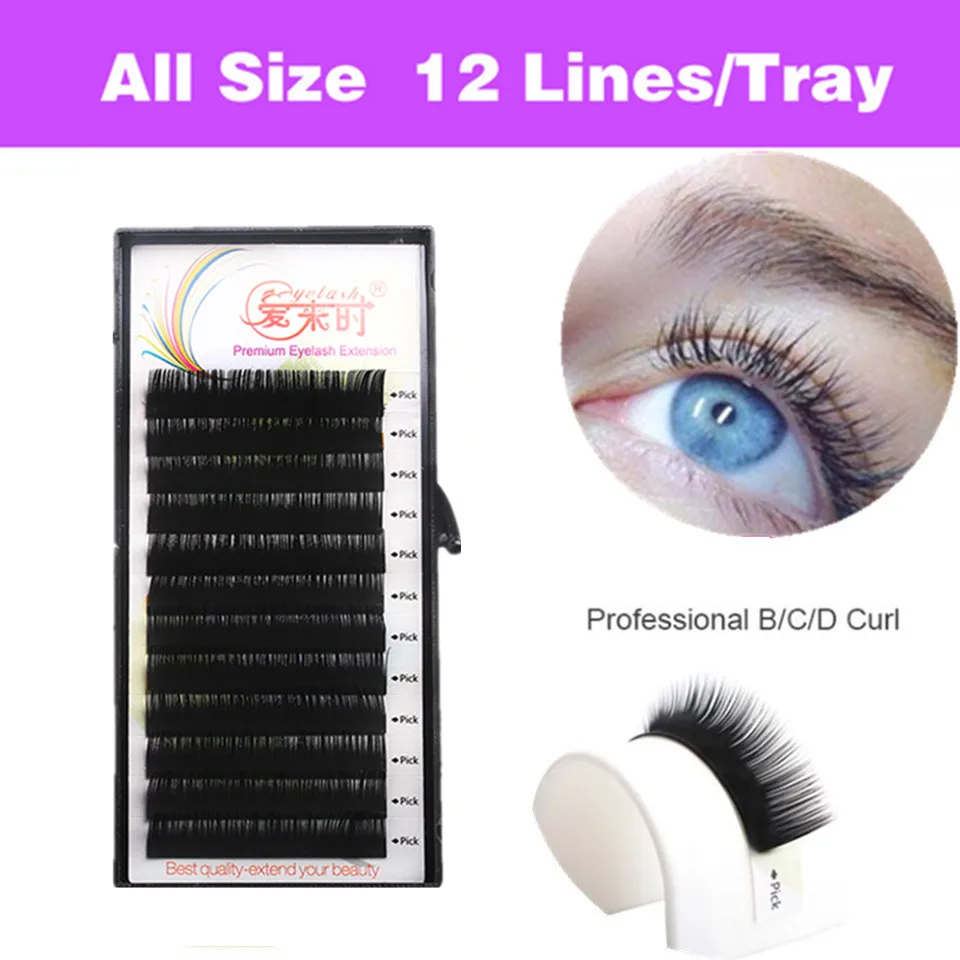 

False Cilias Eyelashes Extension,3D Volume Eye Lash Extension Silk Mink Artificial Individual Eyelash Extensions for Building
