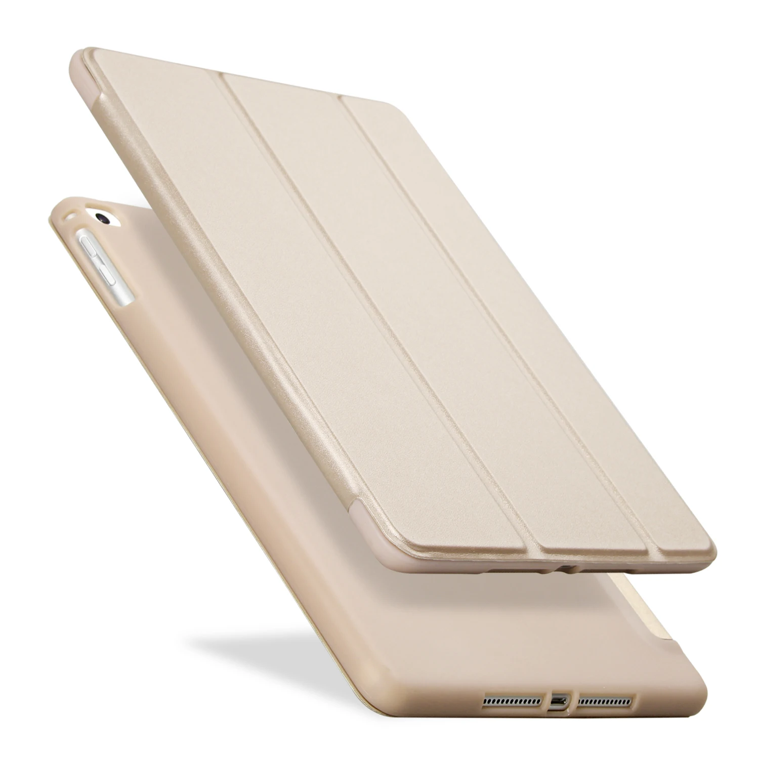 Золотой PFHEU Чехол для iPad 9,7 / A1822 A1893 силиконовый мягкий чехол из искусственной кожи для iPad Air 1/Air 2 - Цвет: Золотой