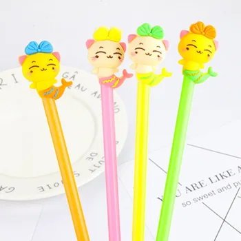 

36 pcs/lot Mermaid gel pens for writing Cute 0.5mm black ink Signature pen office school supplies Promotional Gift