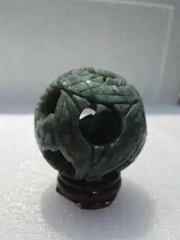 

Natural Chinese jade flower magic Puzzle Ball 55mm + stand