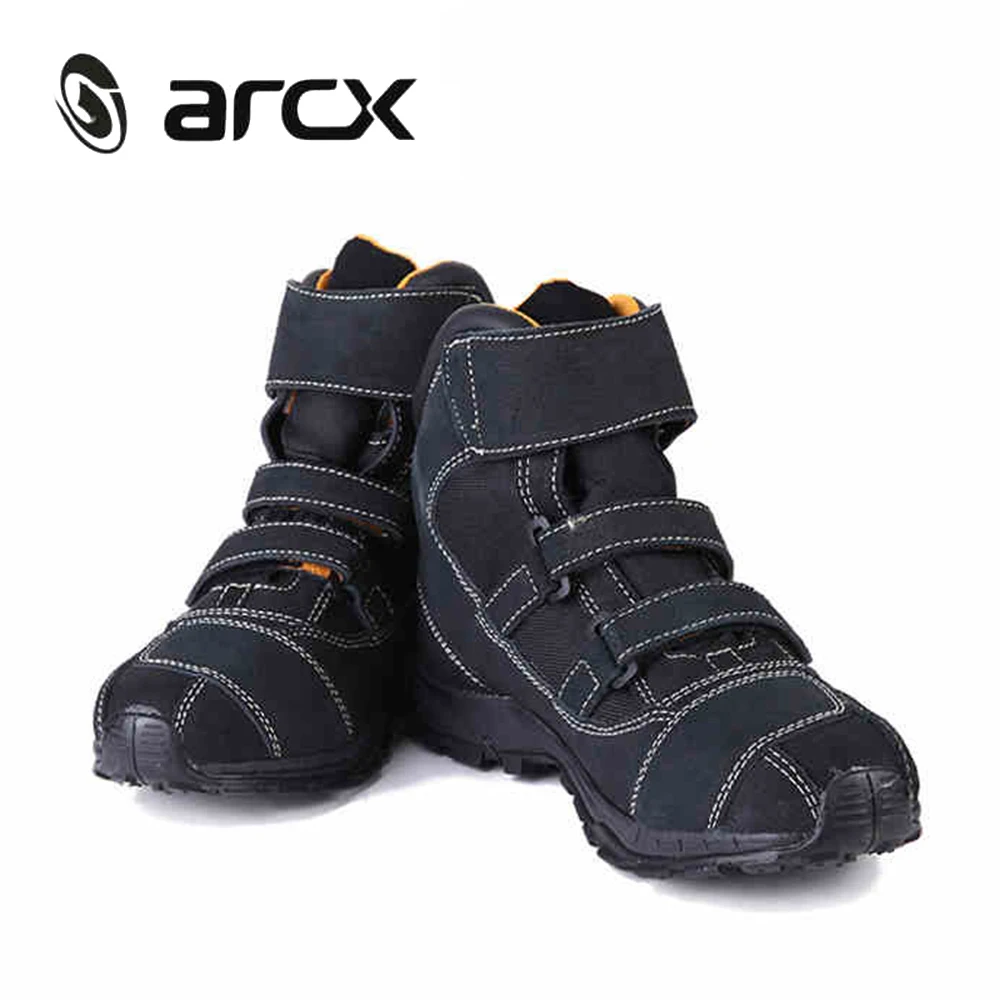 ARCX мотоциклетные ботинки для верховой езды из натуральной коровьей замши; Водонепроницаемая Уличная обувь для мотокросса; прогулочная гоночная обувь