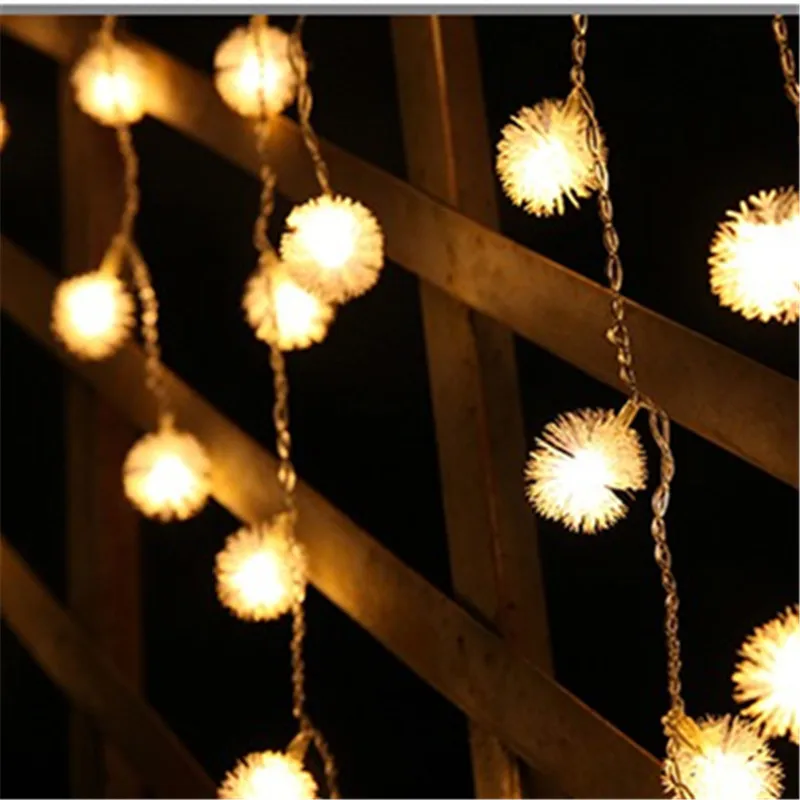 

Fairy 1.5x0.5m leds Snow Ball LED string lighting lamps new year Christmas tree garland Curtain Lights outdoor Luminaria decor