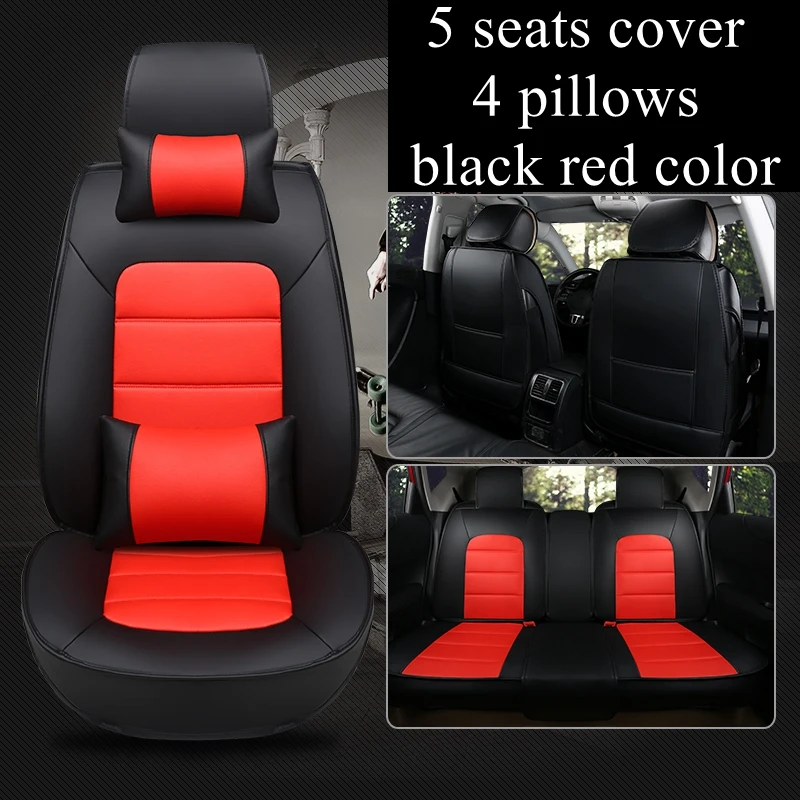 other colors/&back avbl cool set front car seat covers red-blk w//dragon on cross