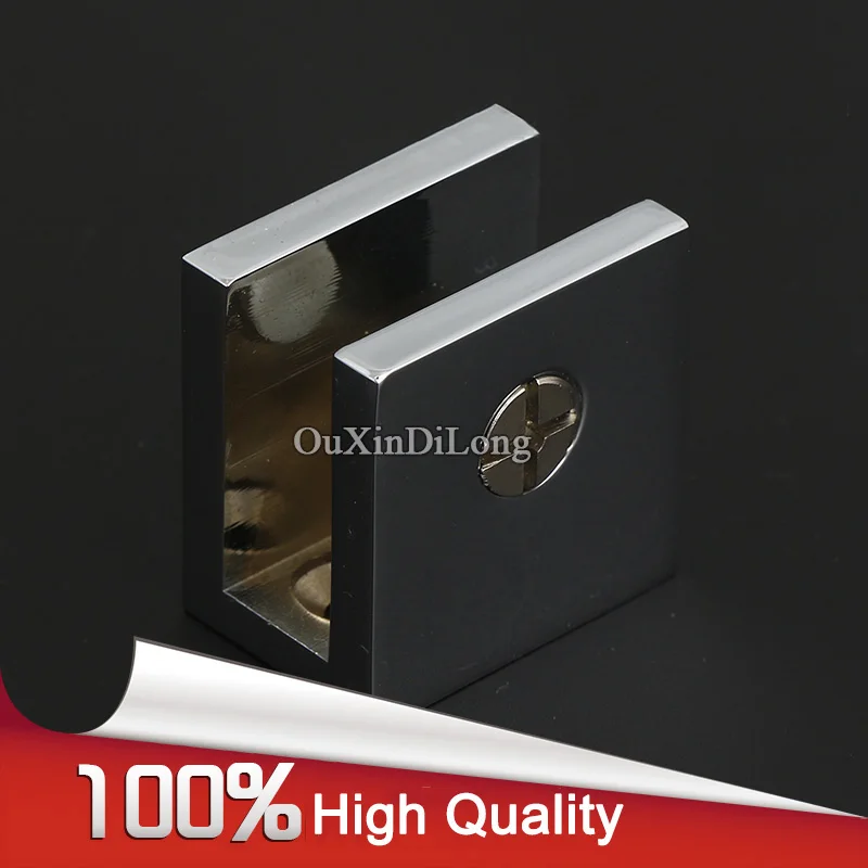 High Quality 8PCS Brass Shower Glass Clamps Clips Bathroom Shelf Holder