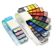 Акварельные краски в наборе 18/25/33/42 цвета твердый пигмент акварельные краски в наборе кисть для акварельной живописи складной сектор товары для рукоделия