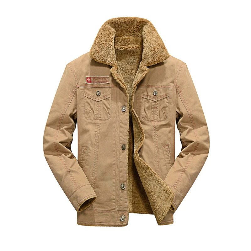 Winter Bomber Jacket Men Air Force Pilot MA1 Jacket Warm Male fur