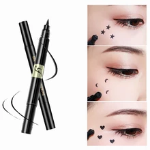 

Pentagram seal eyeliner waterproof glitter lining black brown double head professional cat eye makeup arrow cosmetics liquid