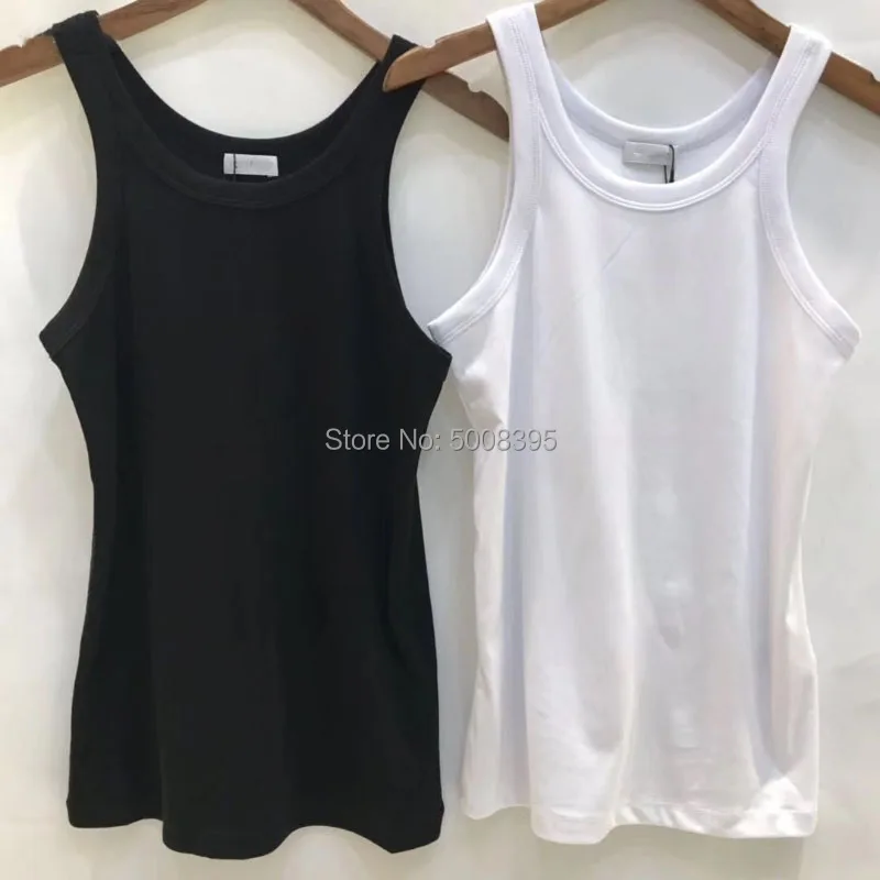 Espera ребра майка белый черный без рукавов органический хлопок обтягивающие облегающие футболки Женская мода 2019ss