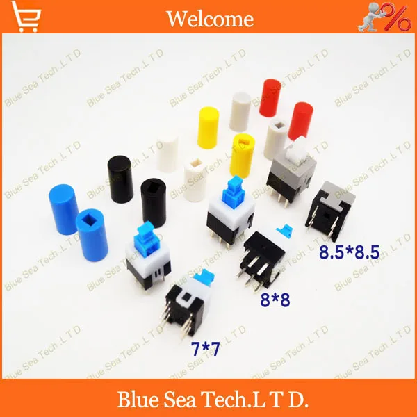 

200 Pcs 7 color Tactile Push Button Switch Cap,tact micro switch button Cap,fit 7*7mm;8*8*mm;8.5*8.5mm,switch is not include