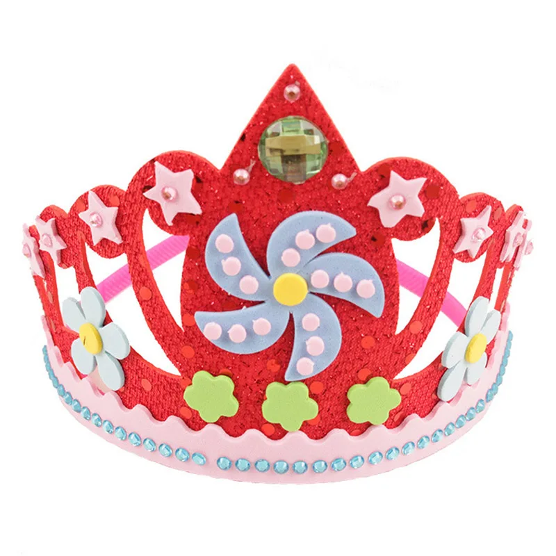 Эва пена бумага корона с блестками творческие цветы Звезды узоры искусство для детского сада детей DIY ремесленные игрушки вечерние украшения подарок