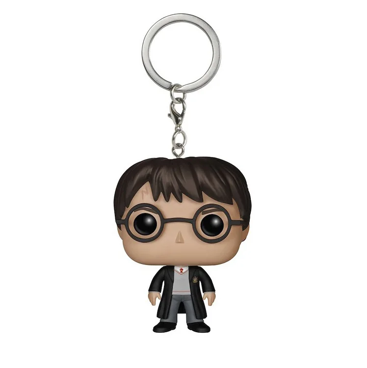 

Movie Harri Potter Action Toy Figures Doll With Retail Box PVC Pocket Keychain Toy Car Bag Key Ring Chain