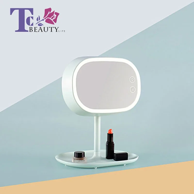 

Makeup Mirror Ladies Vanity Mirrors With Table Lamp Mirror Storage Three In One Touch Screen Switch Mirrors With Illumination