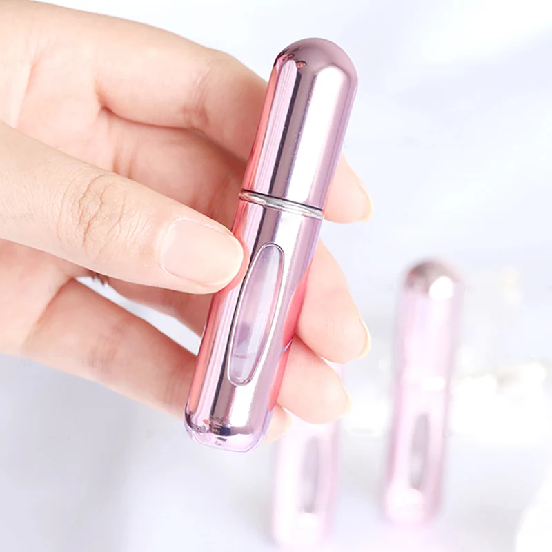 

5ML Aluminum Spray Cosmetic Container Mini Refillable Dispensing Travel Portable Empty Perfume Storage Bottles Essential