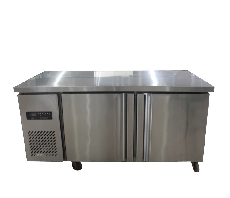 1.8m Commercial Stainless Steel 2 Doors Refrigerator Freezer Fridge Work Bench Under