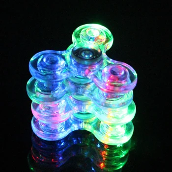 

Luminous LED Fidget Spinner Transparent LED Flash Light Colorful Change E Spinner Glow In the Dark Stress Relief Toys For Kids