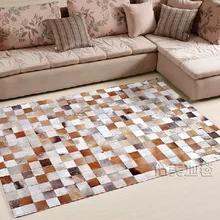 Модные художественный ковер натуральный из натуральной яловой кожи ручной Индии шерстяной ковер