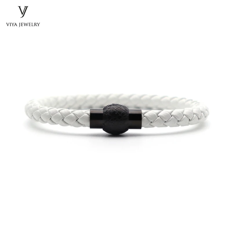 Colorful Braided leather bracelet With Magnet Lock Hardware Magnetic Closure Women Leather Bracelet Best Friendship Gift Has Box(105)