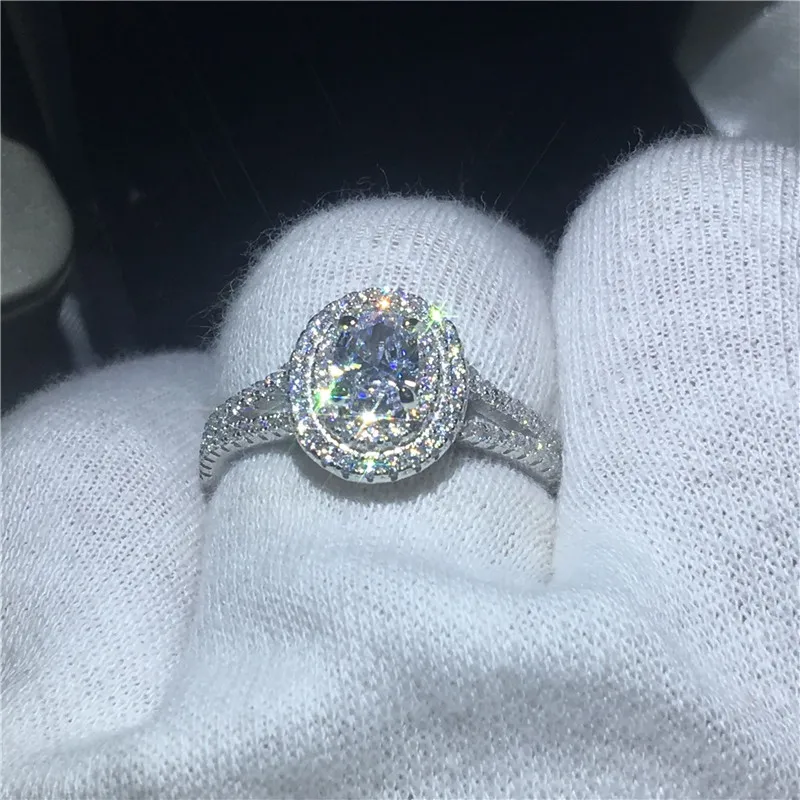 Роскошное овальное однотонное 925 пробы Серебряное кольцо 1ct Sona 5A циркон камень cz обручальное кольцо для женщин и мужчин ювелирные изделия