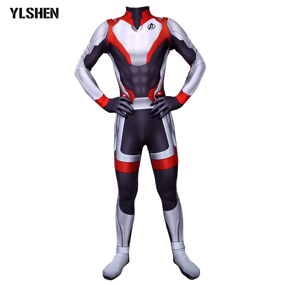 Avengers Endgame Quantum Realm Cosplay Costume Superhero Captain America Captain Marvel Zentai Bodysuit Suit Jumpsuits Vingadore
