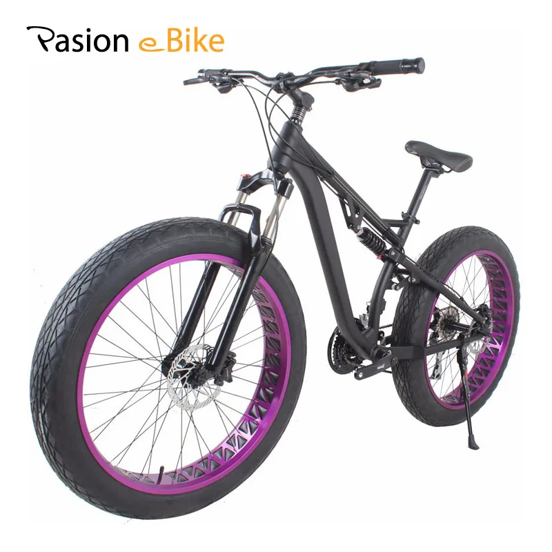 

PASION E BIKE 24 Speed MTB Bicycle 26'' Fat Tire Bike Aluminum Alloy Full Suspension Mountain Fat Bikes Hydraulic Disc Brake