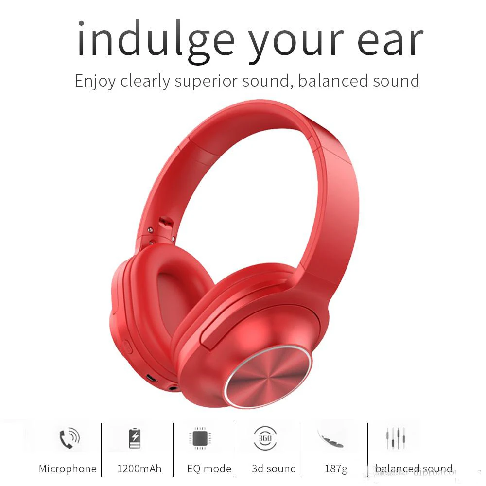 

Wireless Stereo Headphone Folding Sports Running Universal Headsets With Micphone Support Noice Canceling Bluetooth 4.2
