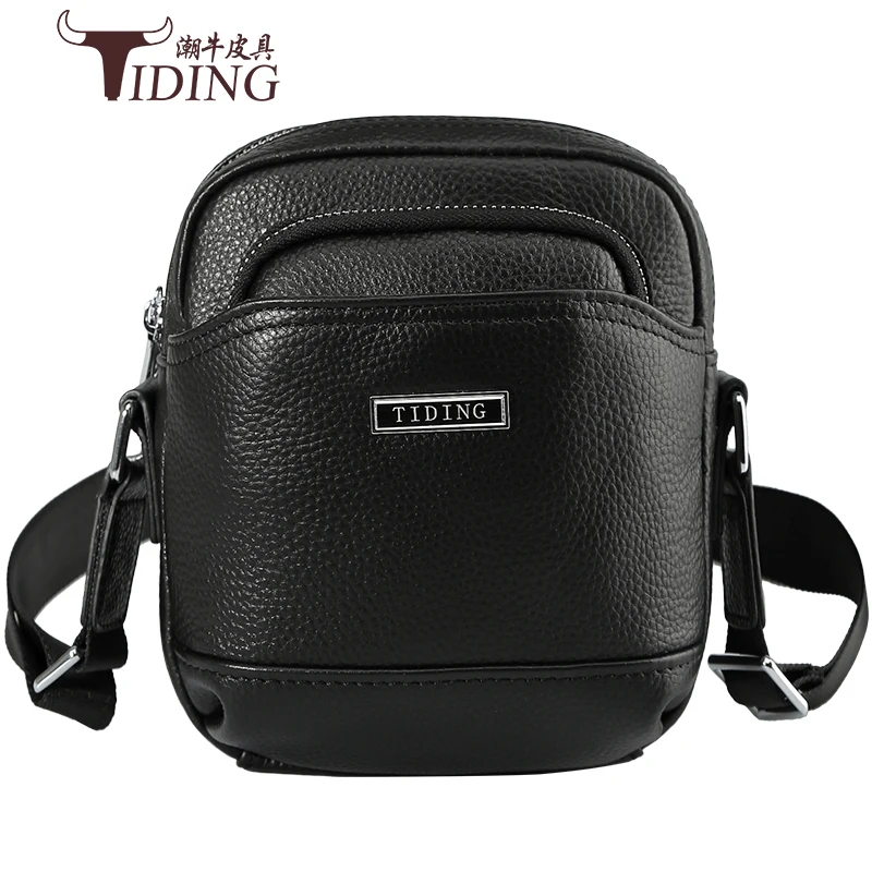 Crossbody Black Mini Travel Bags Cow Leather Men 2018 Small Brand Casual Capacity Phone Business Fashion Shoulder |