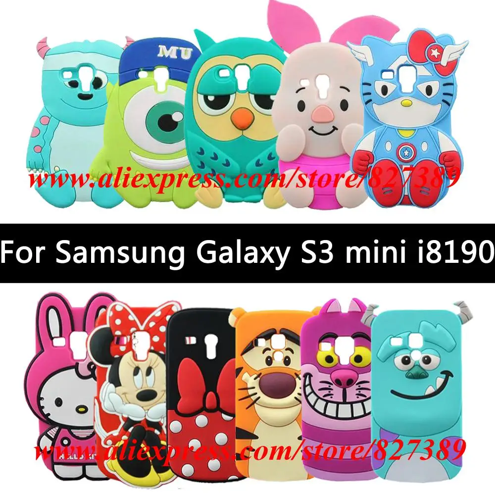 Para samsung galaxy s3 mini funda de silicona 3d sulley tiger Búho gato Minnie Mouse Hello Kitty Teléfono Celular Casos Cubren 4.0 pulgadas|case view - AliExpress