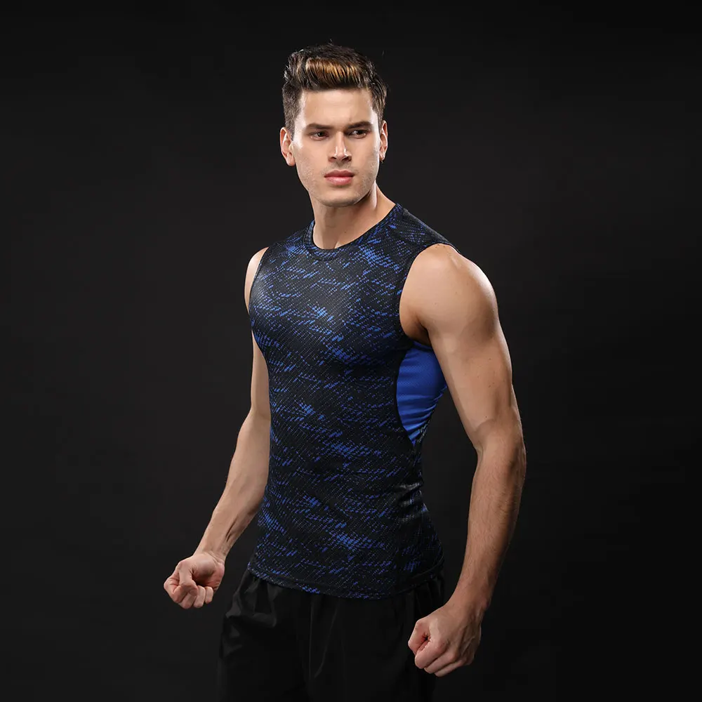 Compression Vest Sleeveless Joggers Training Running Top Males Skinny