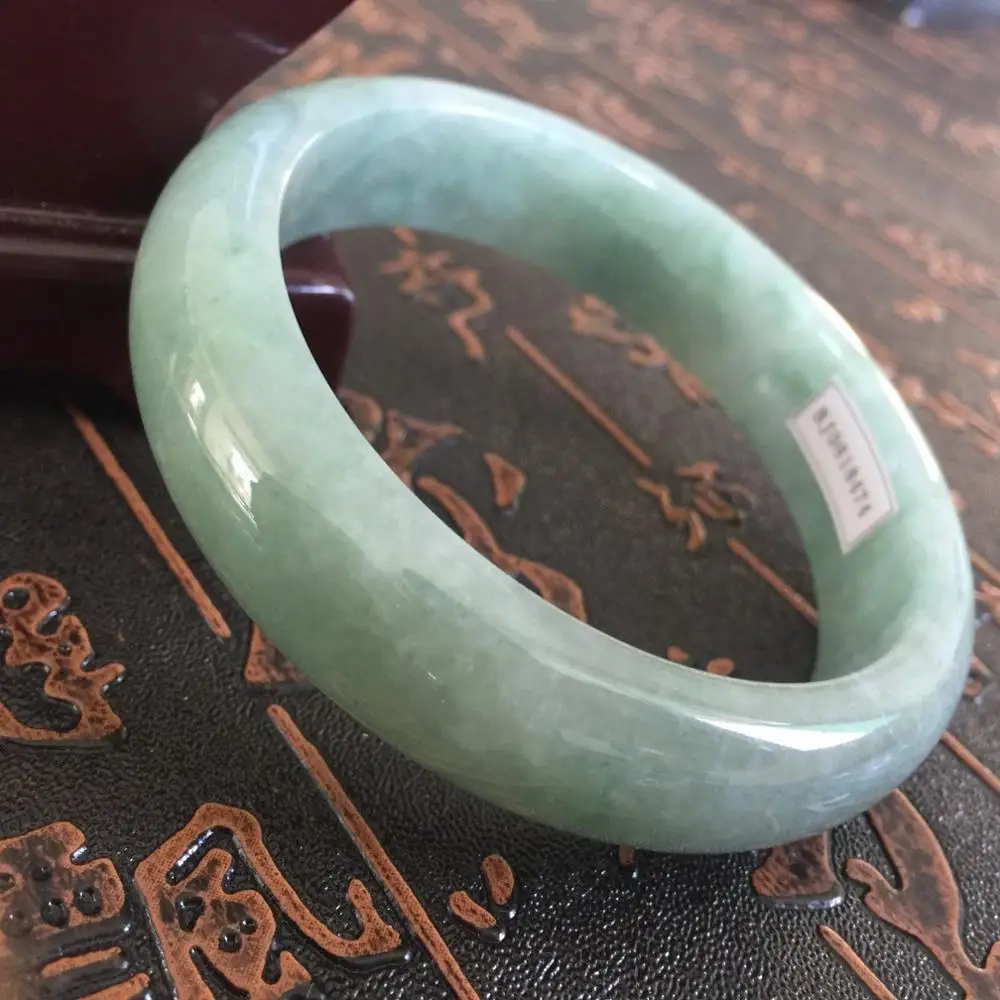 

59mm Certified Grade "A" Natural White stoneite stone Gems Bracelet Bangle 8474 AA