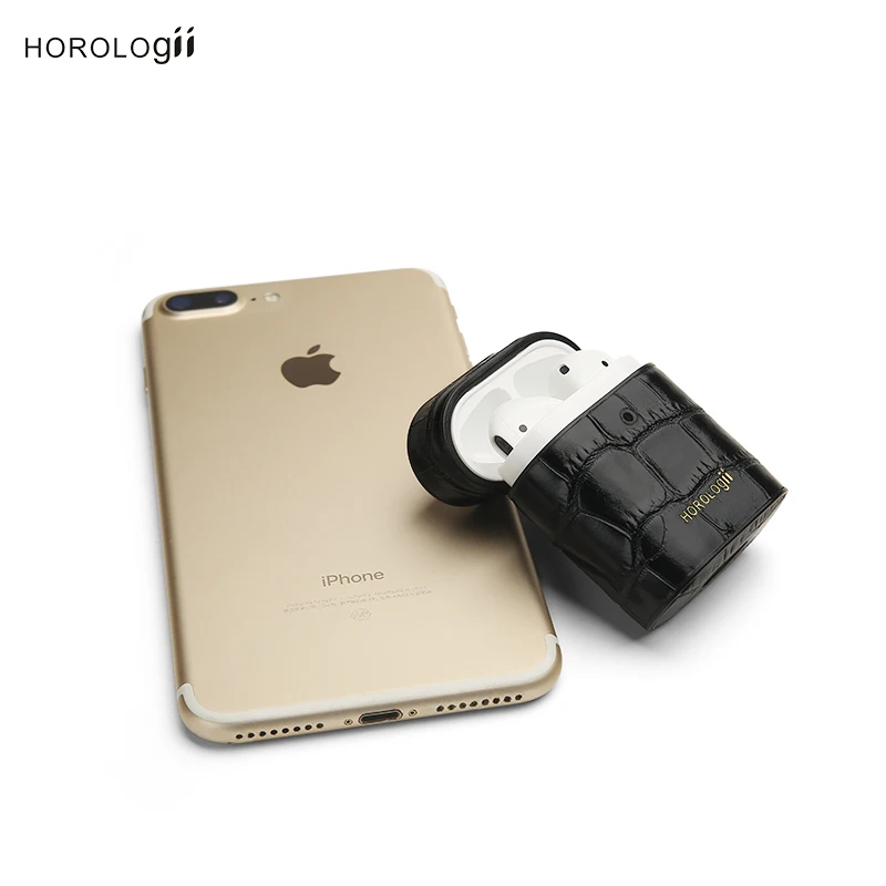 Horologii Bluetooth беспроводной Чехол для наушников Защитный чехол для Airpods аксессуары для кожи для Apple Airpods зарядка croco узор