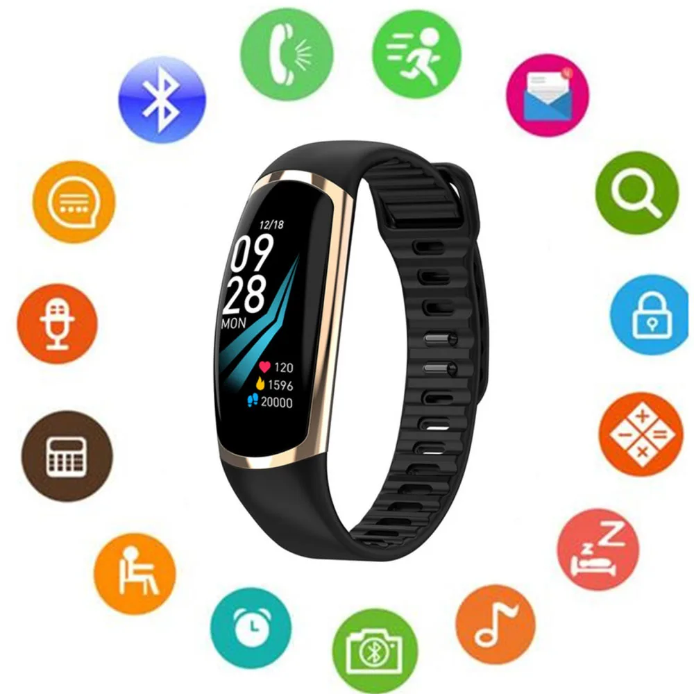 

Smart Bracelet R16 Android IOS Heart Rate Band Sleep Monitor Blood Pressure Fitness Tracker Waterproof Color Screen Sport Band