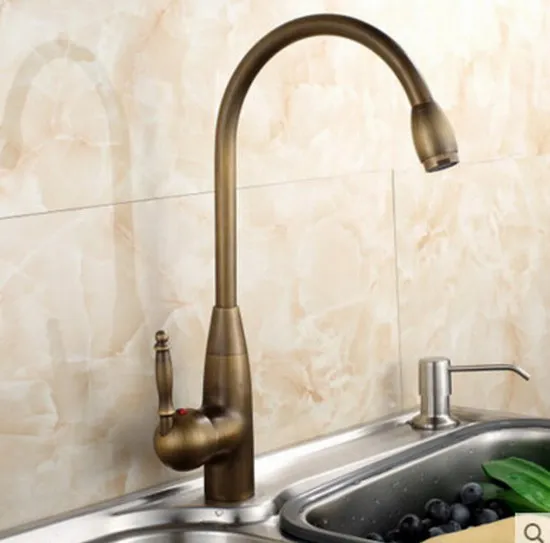 

Single Handle Mixer Tap Bathroom & Kitchen Sink Water Faucet Antique Brass Rotable Basin Faucet Taps znf073