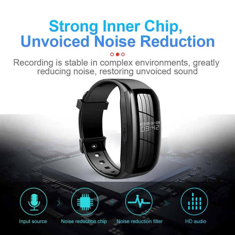 

Professional Smart Bracelet Recording Pen HD Noise Reduction Video Recorder Sports Mini Camera Smart Watch