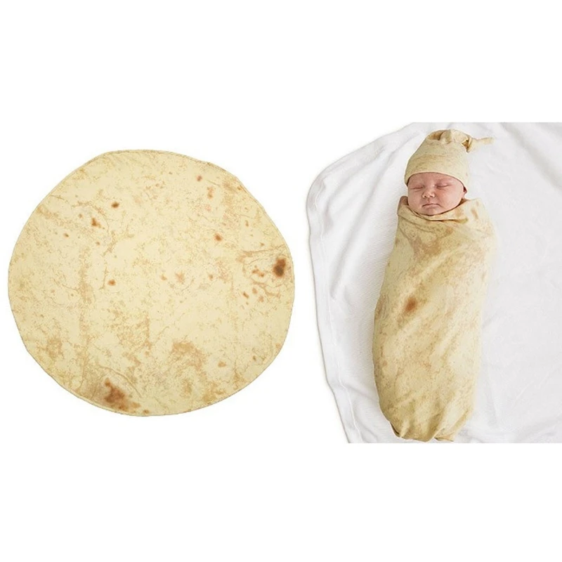 Burrito Blanket Child Flour Tortilla Swaddle Blanket Sleeping Swaddle Wrap Hat Set Creative Home Accessories Sleeping Swaddle