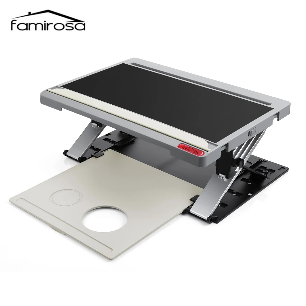 

Famirosa Portable Computer Desk Tablet Holder Adjustable Viewing Angle Multifunctional Standing Laptop Desk For Home Office