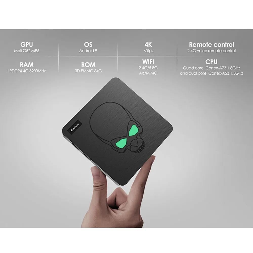 Beelink GT-King Smart tv Box Amlogic S922X Android 9,0 4 Гб LPDDR4 64 Гб rom Поддержка 2,4G голосовой пульт дистанционного управления 4K