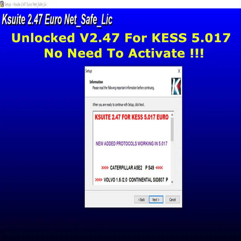 Unlocked Ksuite V2.47 EU For Green//EU RED KESS V2 V5.017 Add More Car/&Protocol