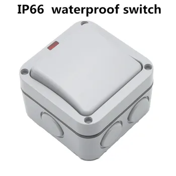 

IP66 outdoor waterproof switch outdoor garden indoor bathroom site single control belt rain proof