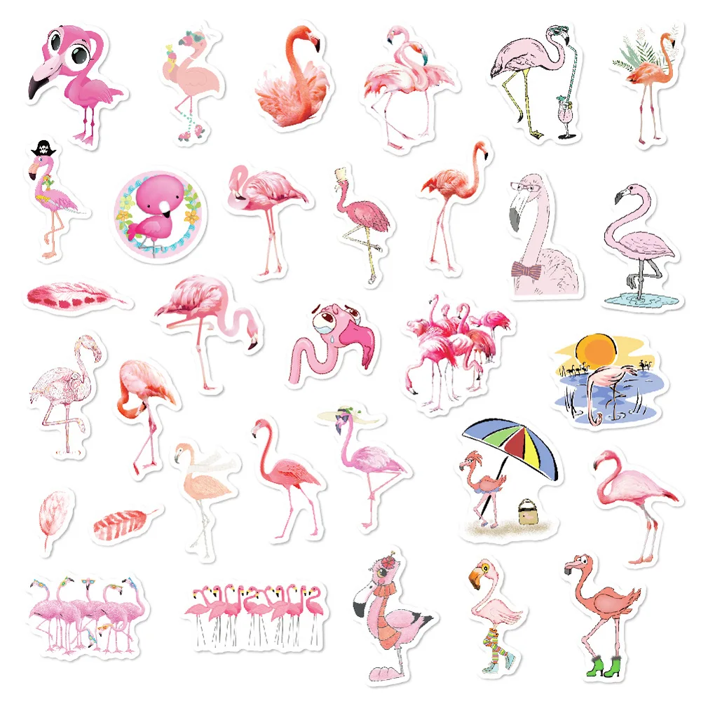 

Pink Panther Stickers Handbook Sticker Cartoon Cute Flamingo Animal Skateboard Sticker Pack Decoration Material Stitch Fallout